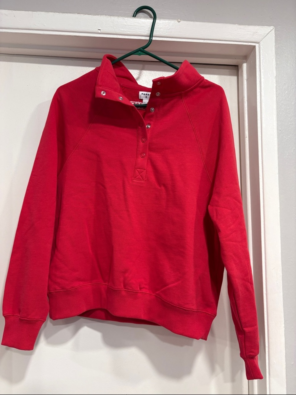Parke x Target snap mockneck pullover sweater Red
